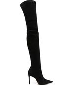 Stuart Weitzman cuissardes en daim 100 mm - Noir - thumbnail