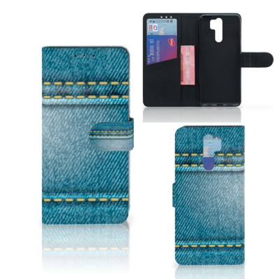 Xiaomi Redmi 9 Wallet Case met Pasjes Jeans Xiaomi Redmi 9 Wallet Case met Pasjes Jeans