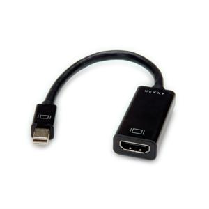 Value 12.99.3143 DisplayPort-kabel Mini-displayport / VGA Adapterkabel Mini DisplayPort-stekker, VGA-bus 15-polig 0.15 m Zwart