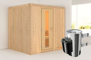 Karibu | Daria Sauna | Energiesparende Deur | Kachel 3,6 kW Geïntegreerde Bediening