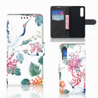 Huawei P30 Telefoonhoesje met Pasjes Bird Flowers