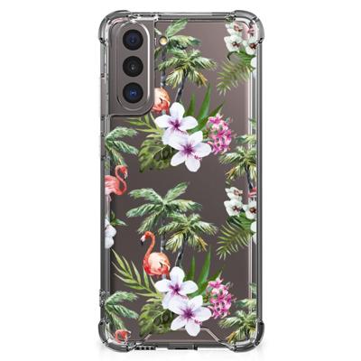 Samsung Galaxy S21 Case Anti-shock Flamingo Palms Samsung Galaxy S21 Case Anti-shock Flamingo Palms