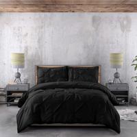 Zensation Lovely Pintuck - Zwart Lits-jumeaux (240 x 200/220 cm + 2 kussenslopen)