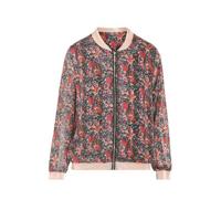 Cassis vest met all over print framboise