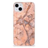 iPhone 15 TPU Siliconen Hoesje Marmer Oranje