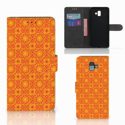 Samsung Galaxy J6 Plus (2018) Telefoon Hoesje Batik Oranje Samsung Galaxy J6 Plus (2018) Telefoon Hoesje Batik Oranje