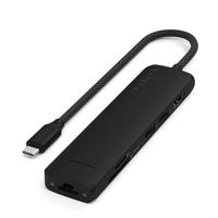 SATECHI Hub USB C 7-in-1 Slim Plus, Multiport-Adapter Met HDMI 4K, PD-Lading 100W, 2 USB-A-Poorten, Ethernet, Micro/SD Kaartlezer Voor MacBook En Apparaten Met Type-C Technologie, Zwart