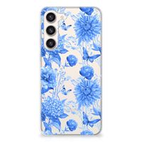 TPU Case voor Samsung Galaxy S23 Plus Flowers Blue - thumbnail