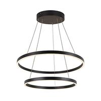 SLV pendelarmatuur ONE DOUBLE PD DALI UP/DOWN/woonkamerlamp, binnenverlichting, hangarmatuur eetkamer, led, plafondarmatuur / 3000/4000K 55 W 2100/3170 lm zwart dimbaar 130 graden