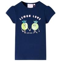 Kindershirt 116 marineblauw, kinderkleding, meisjeskleding, leuke kinderkleding, jongenskleding, hippe kinderkleding, stoere kinderkleding