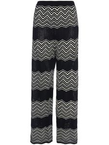 ERES Sugar chevron-pattern wide trousers - Noir