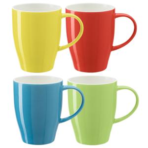 Koffie mokken/bekers Paris - 4x - porselein - multi kleuren - 350 ml - stijlvolle vorm