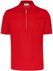 Ferragamo polo en coton à col zippé - Rouge