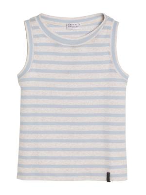 Brunello Cucinelli Kids Gestreepte tanktop - Blauw