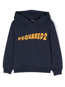 DSQUARED2 KIDS hoodie en coton à logo imprimé - Bleu