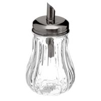 Suikerpot/suikerstrooier glas met RVS tuit - 180ml