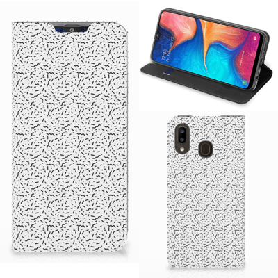 Samsung Galaxy A30 Hoesje met Magneet Stripes Dots Samsung Galaxy A30 Hoesje met Magneet Stripes Dots