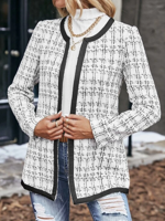 Crew Neck Loose Casual Plain Jacket