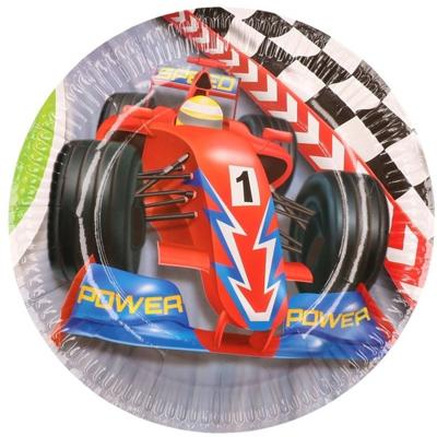 18x stuks Formule 1/Race thema kinderfeest bordjes 23 cm - Feestartikelen 18x stuks Formule 1/Race thema kinderfeest bordjes 23 cm - Feestartikelen