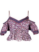 MARANT ÉTOILE blouse fleurie à épaules dénudées - Tons neutres