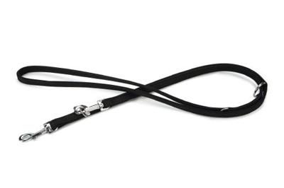 Beeztees buffalo - hondenriem - leer - zwart - 200 cm x 14 mm