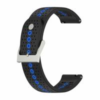 By Qubix - Compatible met Garmin Forerunner 55/245 / 645 - Dot Pattern bandje - Zwart met blauw - Compatible Garmin bandje - Bandbreedte: 20mm