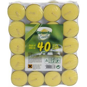 Citronella waxinelichtjes - 40x stuks - geel