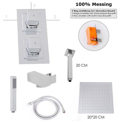 Brauer V-Line Nürnberg Inbouw douche 20cm regendouche plafondarm Brauer V-Line Nürnberg Inbouw douche 20cm regendouche plafondarm