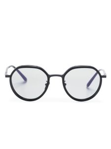 Giorgio Armani lunettes de soleil rondes à logo imprimé - Noir