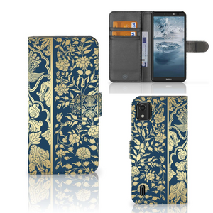 Nokia C2 2nd Edition Hoesje Beige Flowers