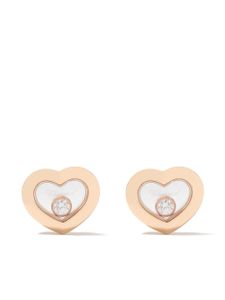 Chopard puces d'oreille Happy Diamonds Icons en or rose 18ct