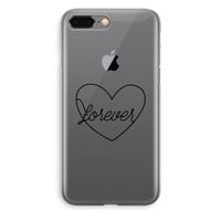 Forever heart black: iPhone 8 Plus Transparant Hoesje - thumbnail