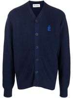 Etudes cardigan Boris à patch logo - Bleu