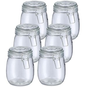 Weckpot/inmaakpot Alfie - 10x - 750 ml - glas - beugelsluiting - D11 x H14 cm