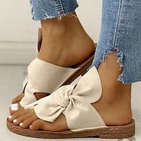 Dames Sandalen Orthopedische sandalen Bunion-sandalen Gezwollen Sandalen Corkys Sandalen Dagelijks Strand Wandelen Effen Zomer Strik Platte hak Ronde Teen Casual Zoet Imitatieleer Leegloper Amandel Lightinthebox - thumbnail