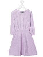 Emporio Armani Kids robe mi-longue en maille torsadée - Violet