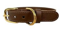 Sazzz halsband voor hond braveheart classic leer zadel bruin 32-39x2 cm
