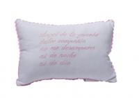 Gamberritos decoratiekussen Angel de la guarda 28 cm wit/roze
