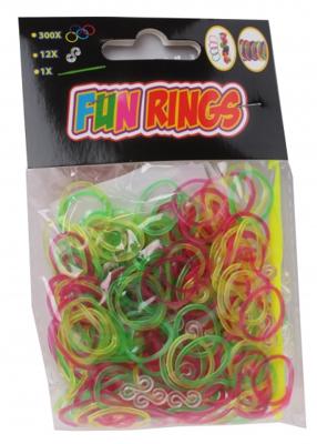 TOM Fun Rings armband vlechten geel/groen/paars 313-delig TOM Fun Rings armband vlechten geel/groen/paars 313-delig