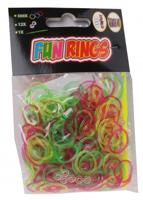 TOM Fun Rings armband vlechten geel/groen/paars 313-delig