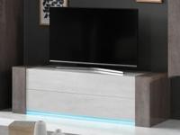 TV-meubel EVOLY 2 lades 150 cm beton hoogglans grijs/marmer