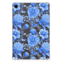 Siliconen Hoesje voor Samsung Galaxy Tab A9 Plus Flowers Blue