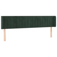vidaXL Hoofdbord met randen 163x16x78/88 cm fluweel donkergroen