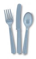 Unique bestek zilver 3 delig 18 stuks