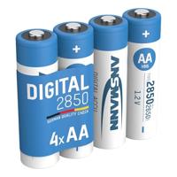 ANSMANN Accu AA 2.850 mAh (min. 2.650 mAh) NiMH 1,2 V (4 stuks) - oplaadbare penlitebatterijen AA, hoge capaciteit voor een hoog stroomverbruik