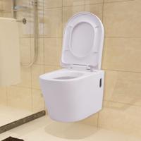 VidaXL Hangend toilet keramiek wit