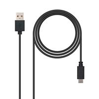 NanoCable 10.01.2101 – kabel 3 A USB 2.0 naar USB-C, stekker naar stekker, zwart, 1 m