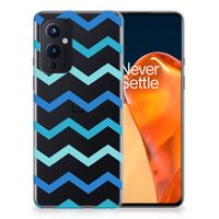 OnePlus 9 TPU bumper Zigzag Blauw - thumbnail