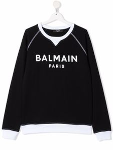 Balmain Kids sweat en coton à logo imprimé - Noir