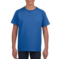 Blauw basic t-shirt met ronde hals voor kinderen / unisex van katoen